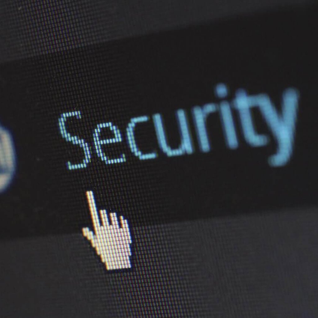 the word security on a screen